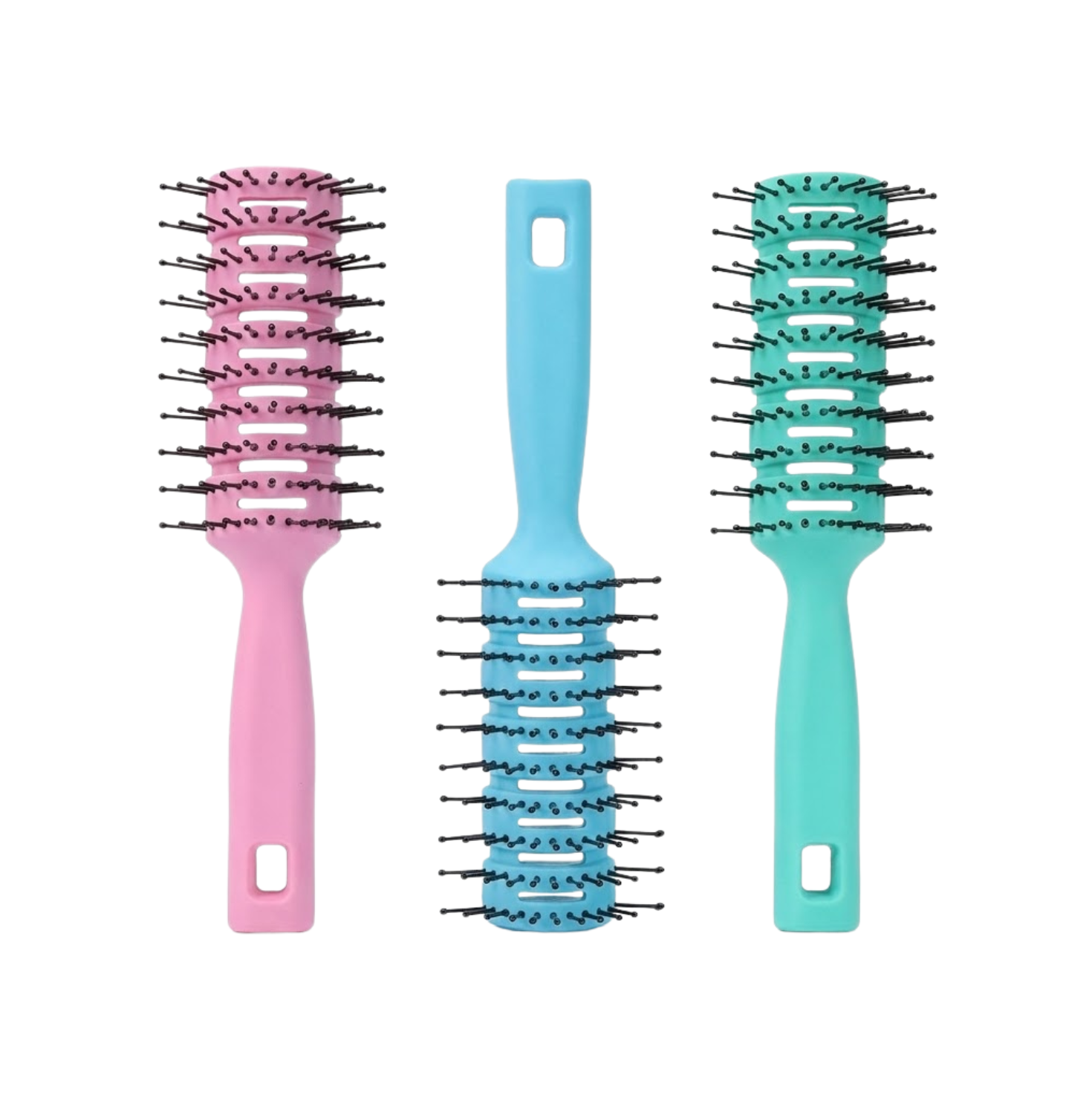 Vented detangling hair brush